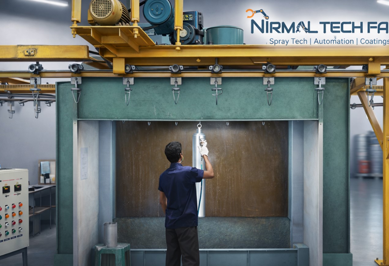 Down Draft Water Wash Spray Paint Booth – Full Downdraft Wet Filtration Booth, 100% Overspray Capture, Stainless Steel Tank, Automated Sludge Skimming for Superior Paint Finish Quality